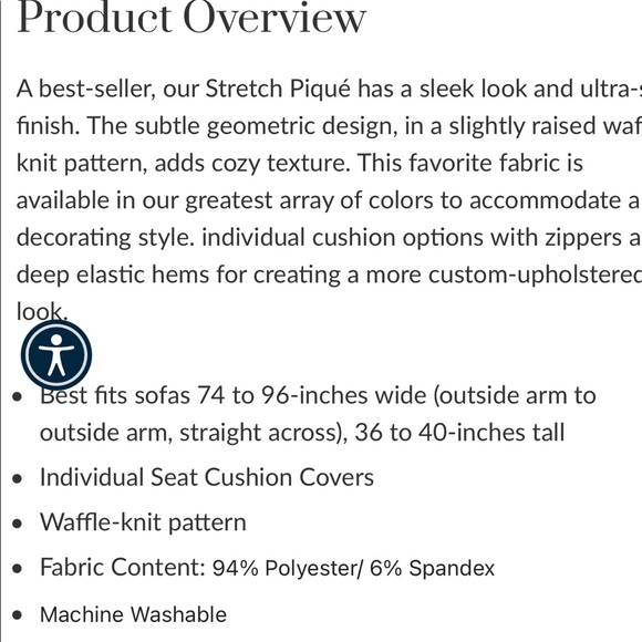 SureFit Stretch Pique 4 Piece Sofa Cover-Gray Washed and unused - Picture 3 of 5